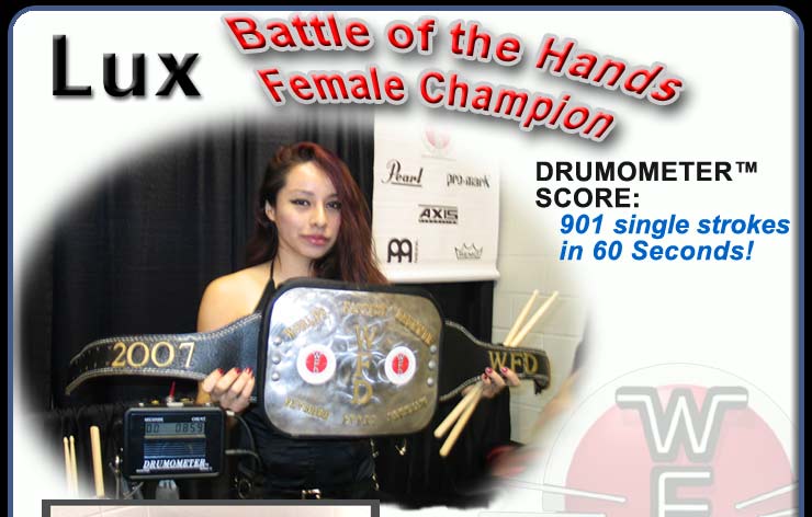 Miss WFD Competiton Champion: Lux - luxdrummer.com